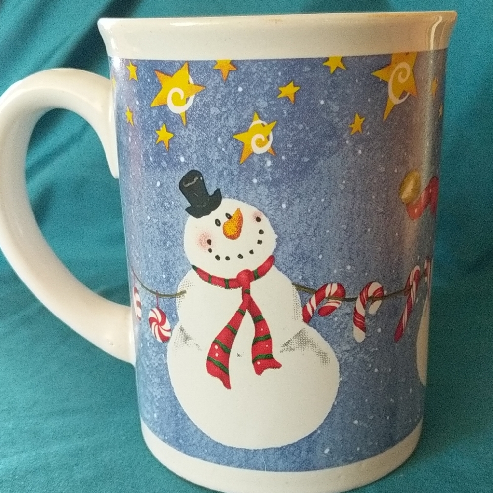 Large snow man mug